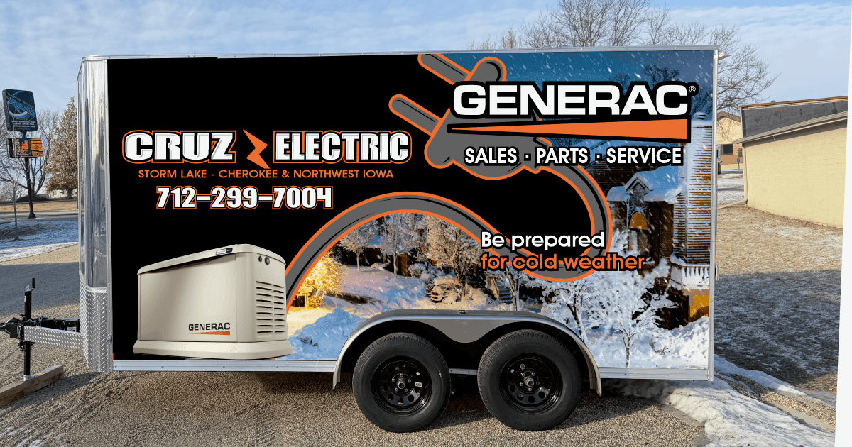Installed Generac whole-home backup generator in Iowa